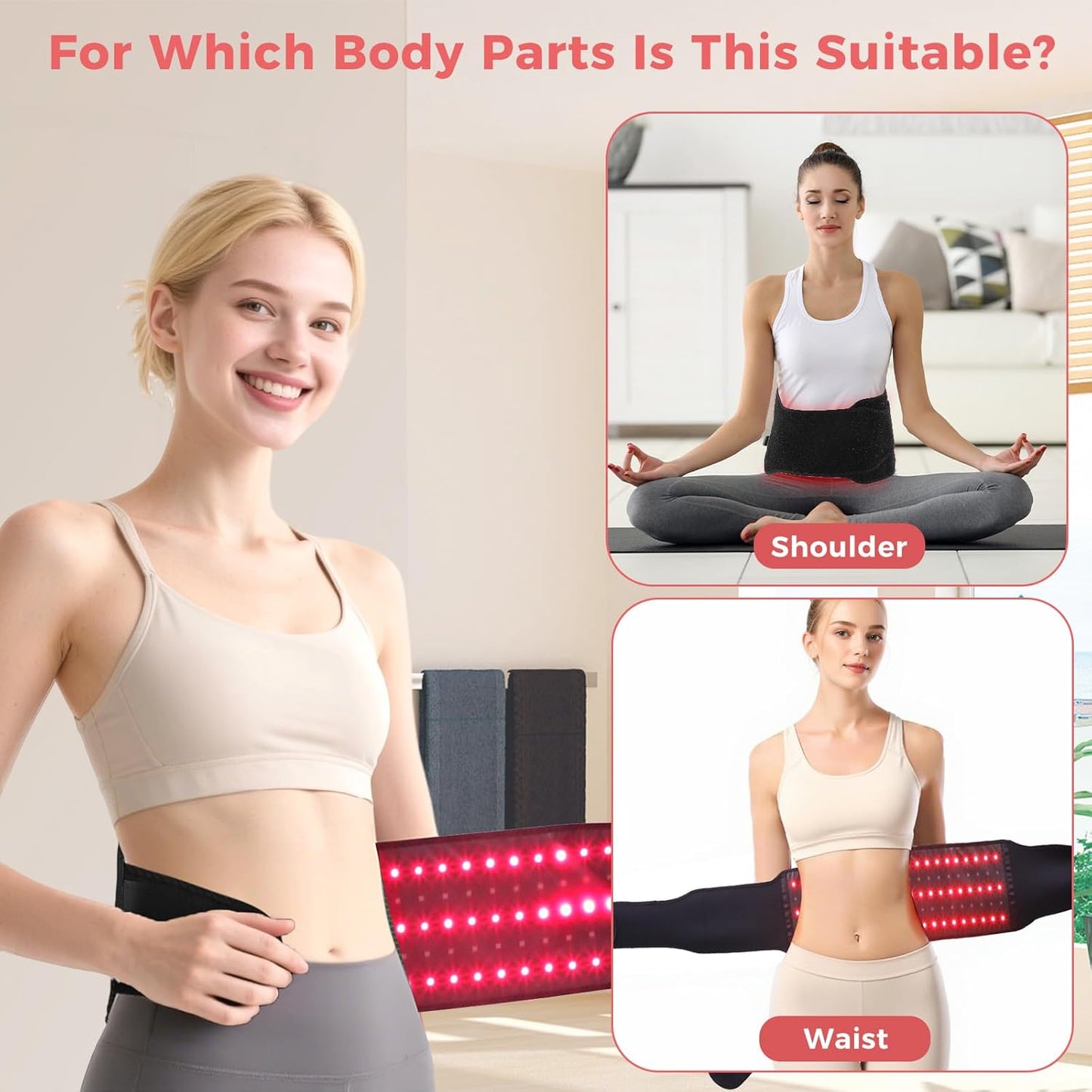 Medical-Grade Red Light Therapy Pad & Belt – Whole Body Pain Relief & Wellness