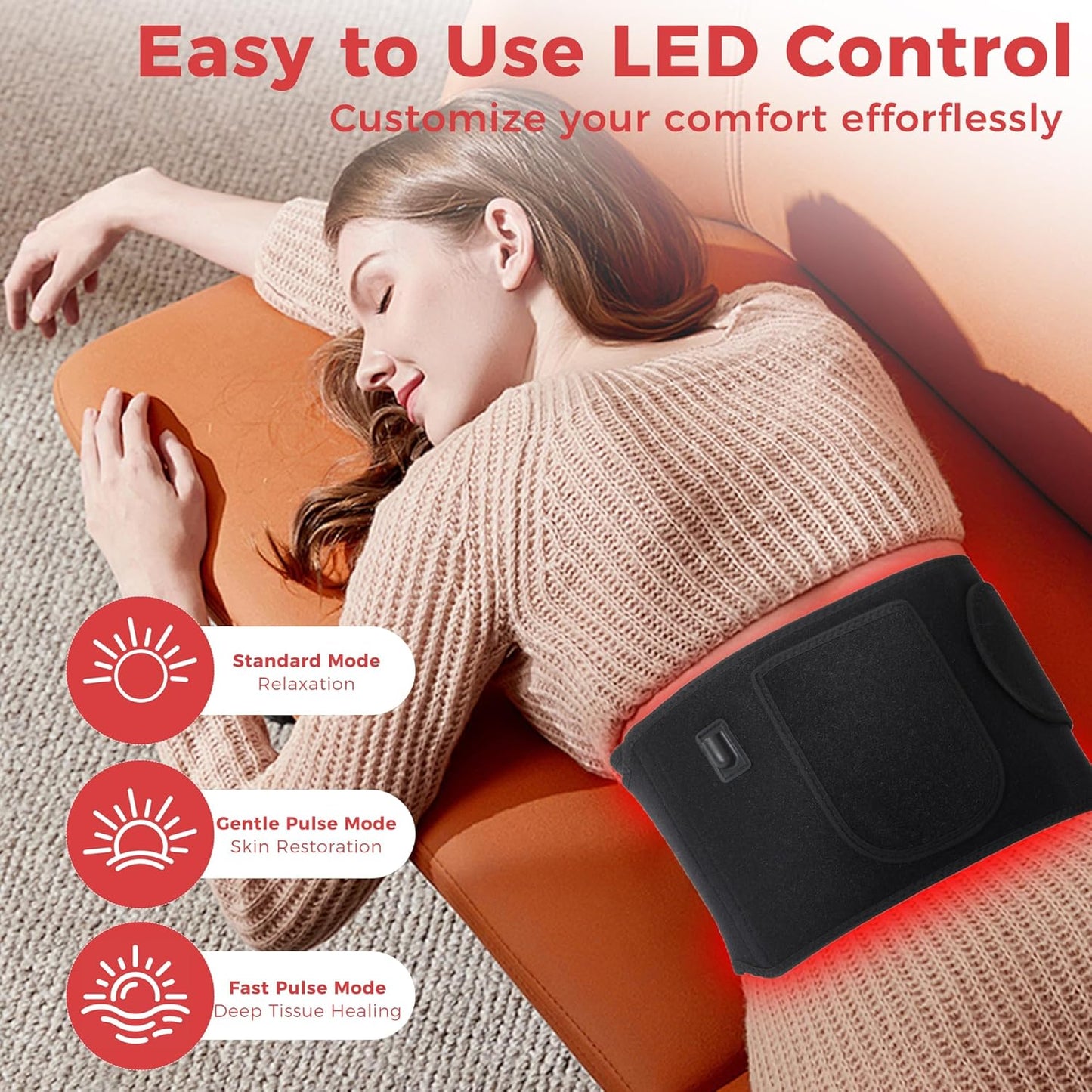 Medical-Grade Red Light Therapy Pad & Belt – Whole Body Pain Relief & Wellness